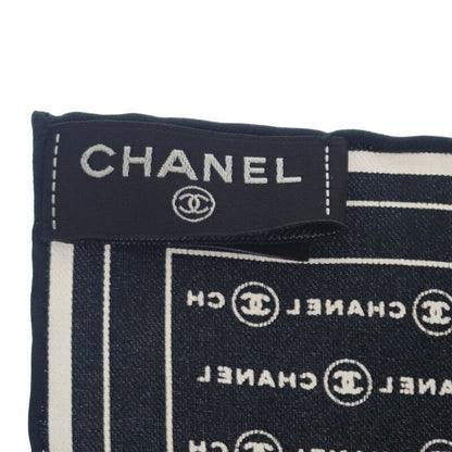 Chanel Coco Mark Scarf Silk Black