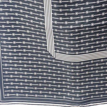 Chanel Coco Mark Scarf Silk Black
