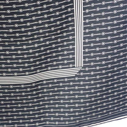 Chanel Coco Mark Scarf Silk Black