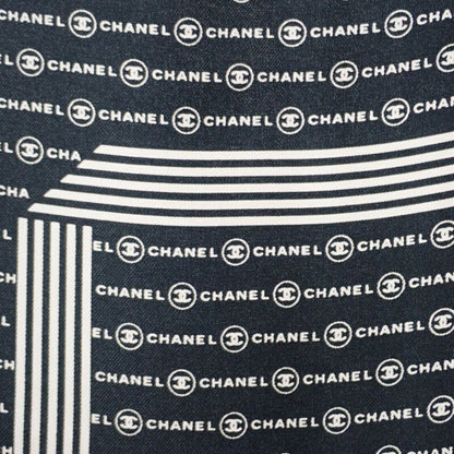 Chanel Coco Mark Scarf Silk Black