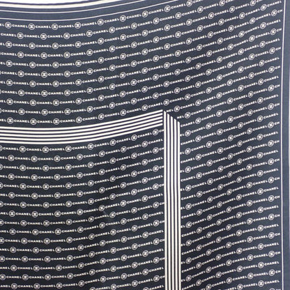 Chanel Coco Mark Scarf Silk Black