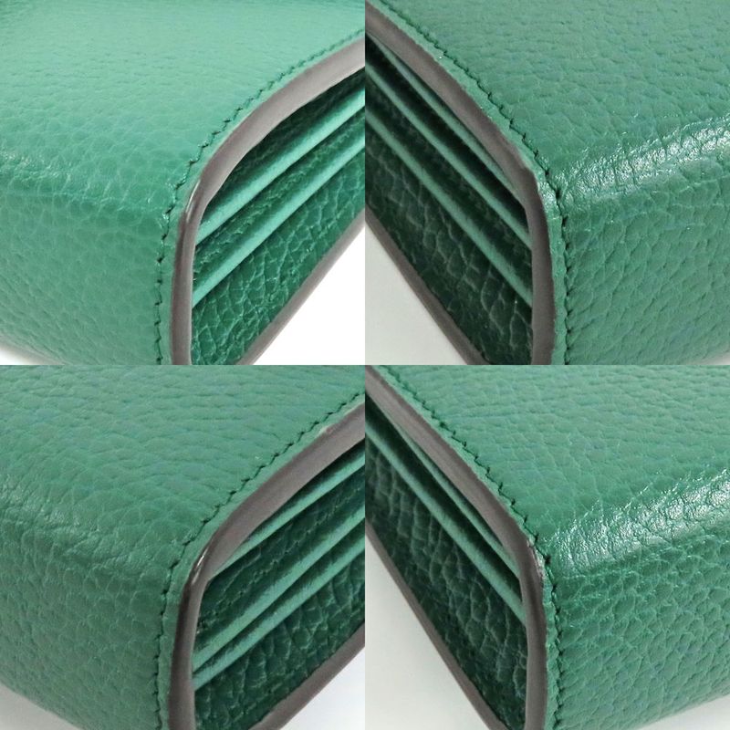 Gucci Dionysus Chain Wallet 401231 Leather Green Gold Silver Hardware