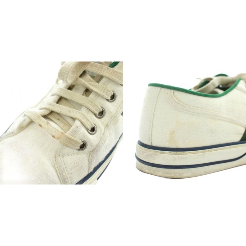 Gucci Tennis 1977 Sneakers Canvas Low Cut GG Pattern Sherry Line White XZ - GY19