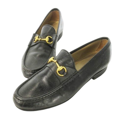 Gucci Loafers Horsebit Leather 6.5 23.5cm (9.25in) Black CK15 - GY17