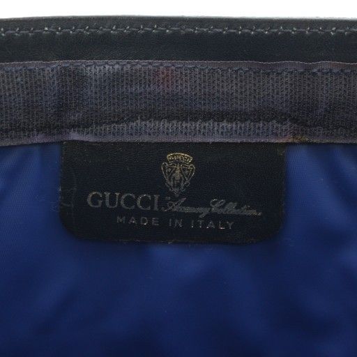 Gucci Clutch Bag Second Bag PVC Leather GG Pattern Sherry Line Total Beige Navy