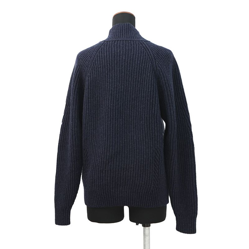 Hermes Sweater Horse Ribbon Decoration Twill Lane High Neck Knit Cashmere Silk