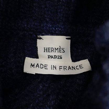 Hermes Sweater Horse Ribbon Decoration Twill Lane High Neck Knit Cashmere Silk