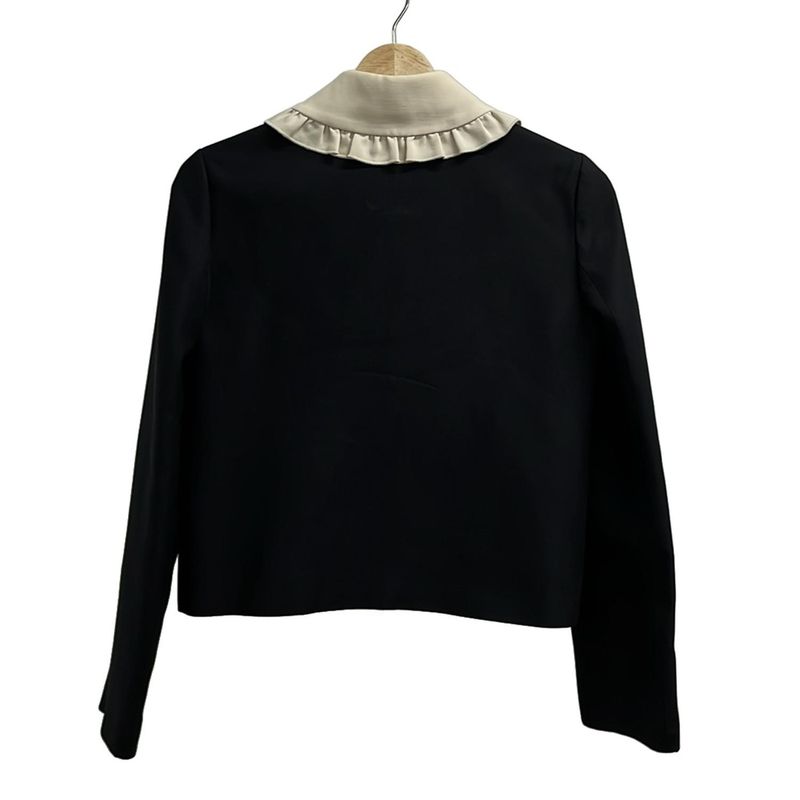 Gucci Jacket Size 36 S Women - 452943 Zhm88 Black And Ivory Long Sleeve Silk