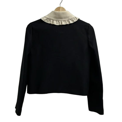 Gucci Jacket Size 36 S Women - 452943 Zhm88 Black And Ivory Long Sleeve Silk