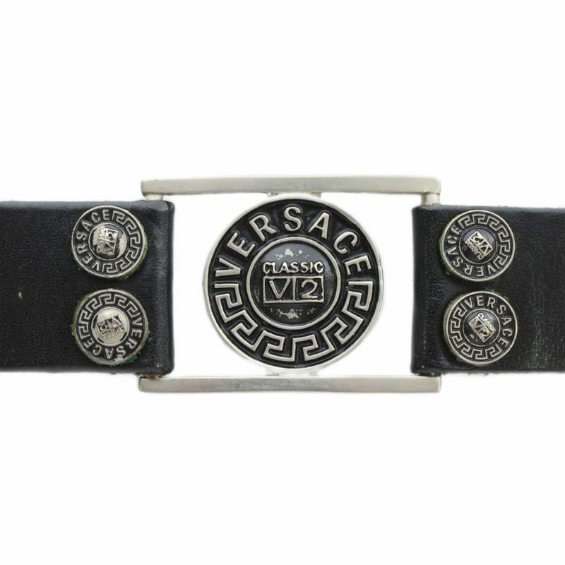 Versace Classic Versace Classic Belt Dove Leather Medusa Silver Hardware 85 100