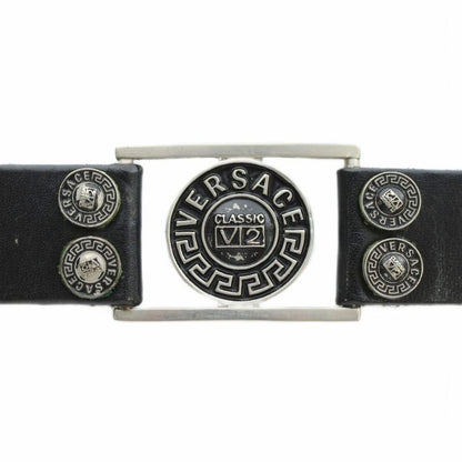 Versace Classic Versace Classic Belt Dove Leather Medusa Silver Hardware 85 100