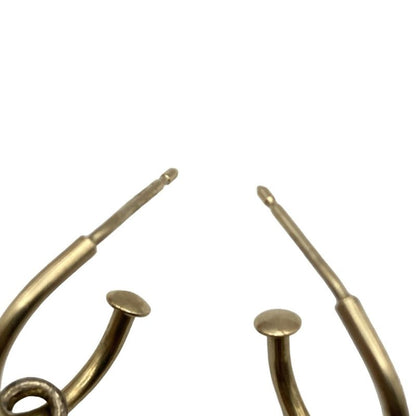 Chanel Earrings Coco Mark Ivory And Gold Rhinestone