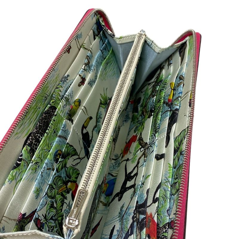 Hermes Azap Long Silk-in Pink Round Zipper Long Wallet