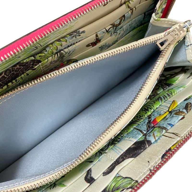 Hermes Azap Long Silk-in Pink Round Zipper Long Wallet