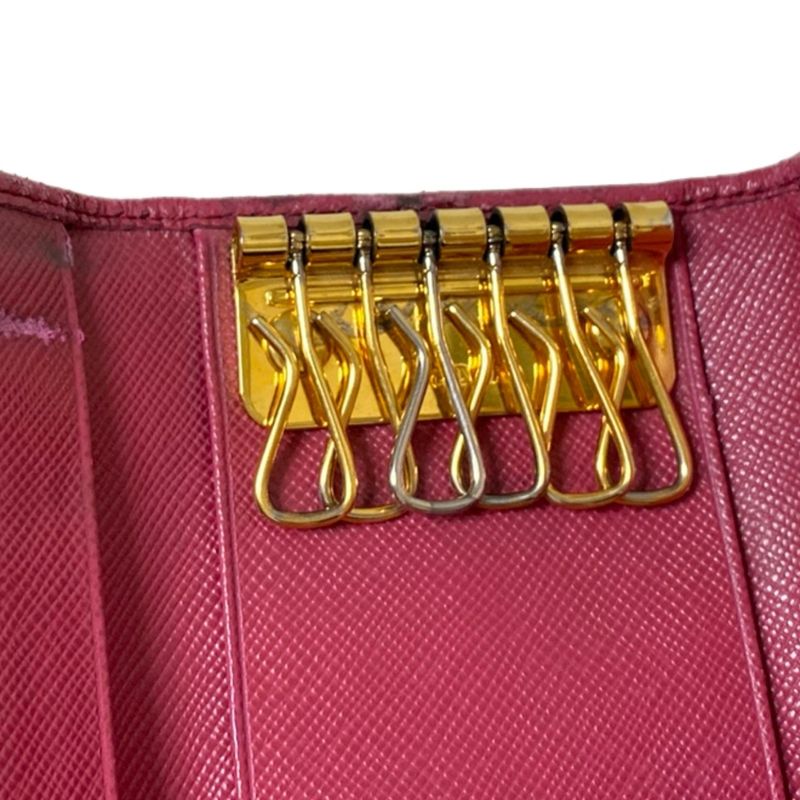 Prada Key Case - 1m0222 Pink 6 Hooks Leather