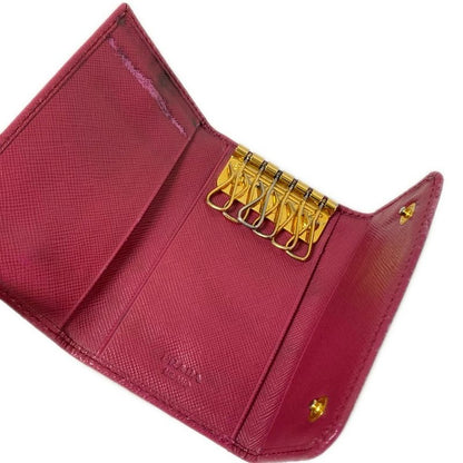 Prada Key Case - 1m0222 Pink 6 Hooks Leather