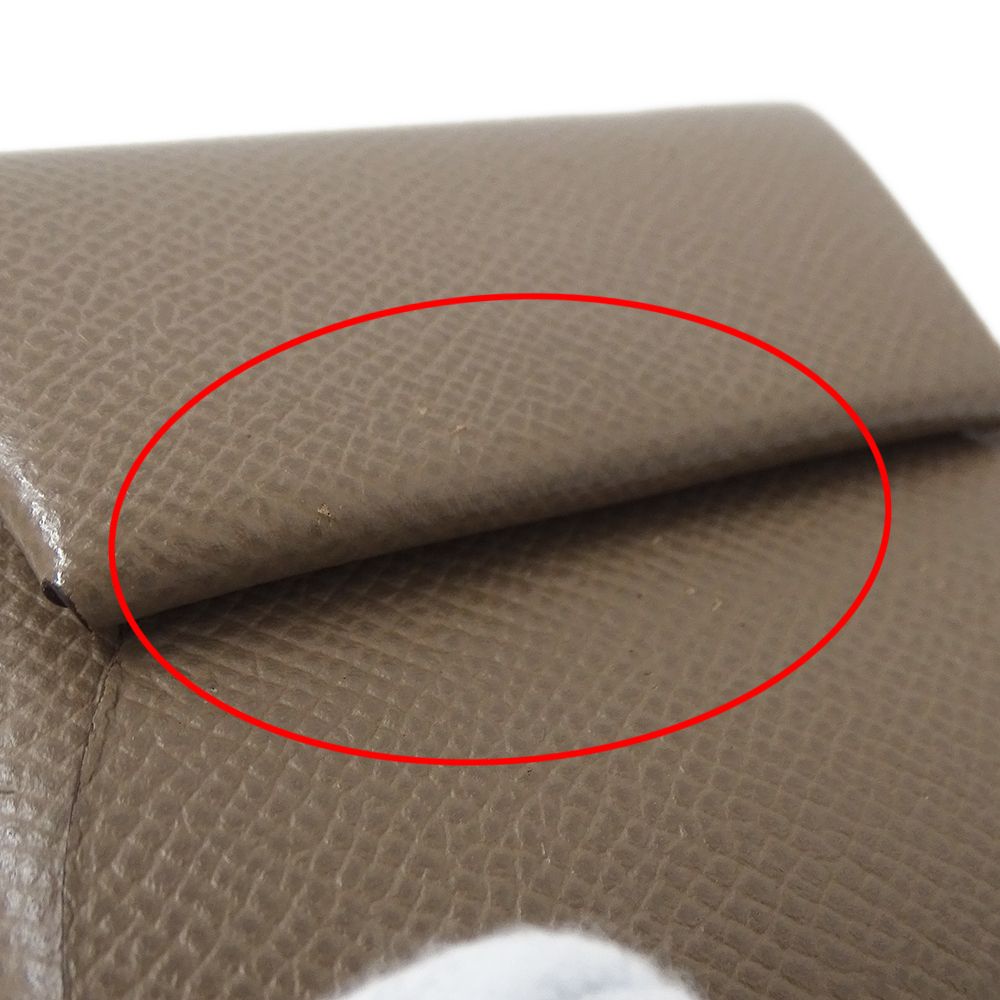 Hermes Wallet Bastia Women'S Men'S Brand Coin Case Vaux Epson Etain