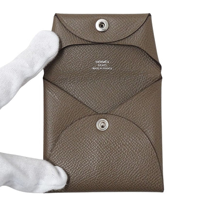 Hermes Wallet Bastia Women'S Men'S Brand Coin Case Vaux Epson Etain