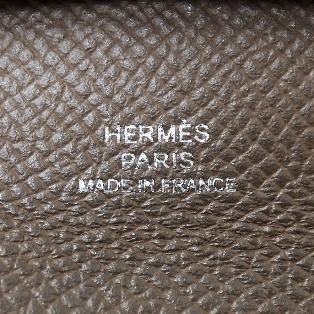Hermes Wallet Bastia Women'S Men'S Brand Coin Case Vaux Epson Etain