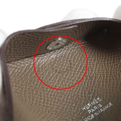 Hermes Wallet Bastia Women'S Men'S Brand Coin Case Vaux Epson Etain