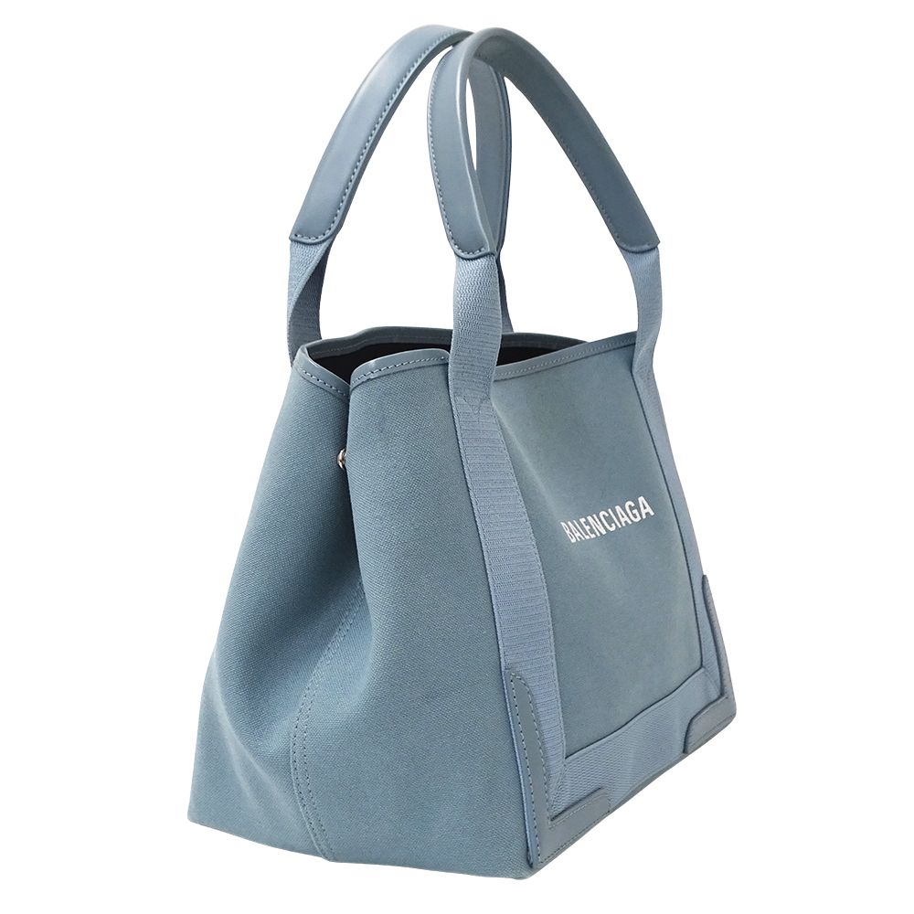 Balenciaga Bag Women'S Brand Tote Bag Handbag Navy Cabas S Canvas Light Blue