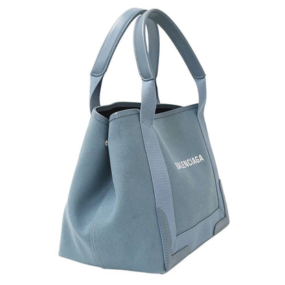 Balenciaga Bag Women'S Brand Tote Bag Handbag Navy Cabas S Canvas Light Blue