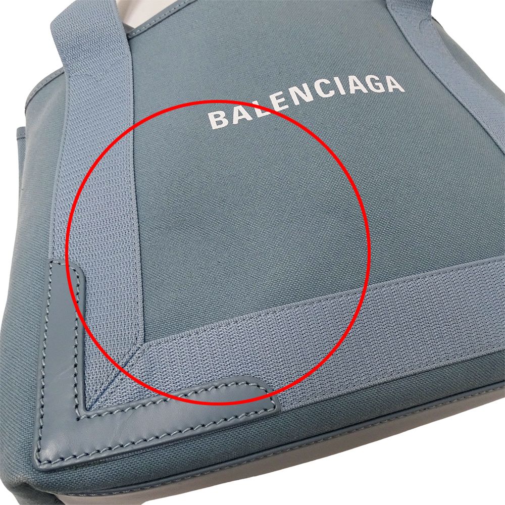 Balenciaga Bag Women'S Brand Tote Bag Handbag Navy Cabas S Canvas Light Blue