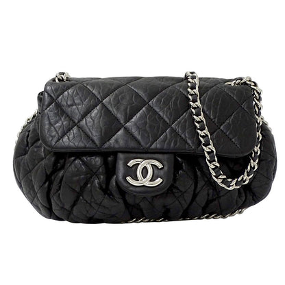 Chanel Bag Matelasse Women'S Brand Shoulder Bag Chain Around Leather Black