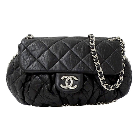 Chanel Bag Matelasse Women'S Brand Shoulder Bag Chain Around Leather Black