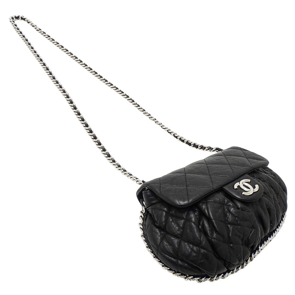 Chanel Bag Matelasse Women'S Brand Shoulder Bag Chain Around Leather Black