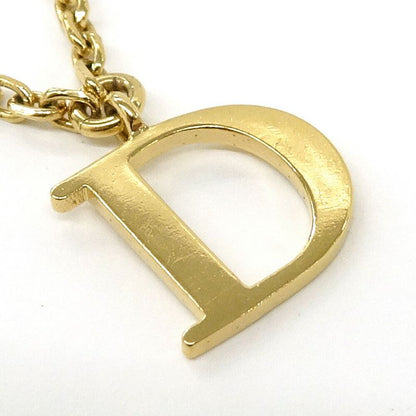 Dior Necklace Logo Metal GP Gold Color GD Rhinestone Approx 8.0g