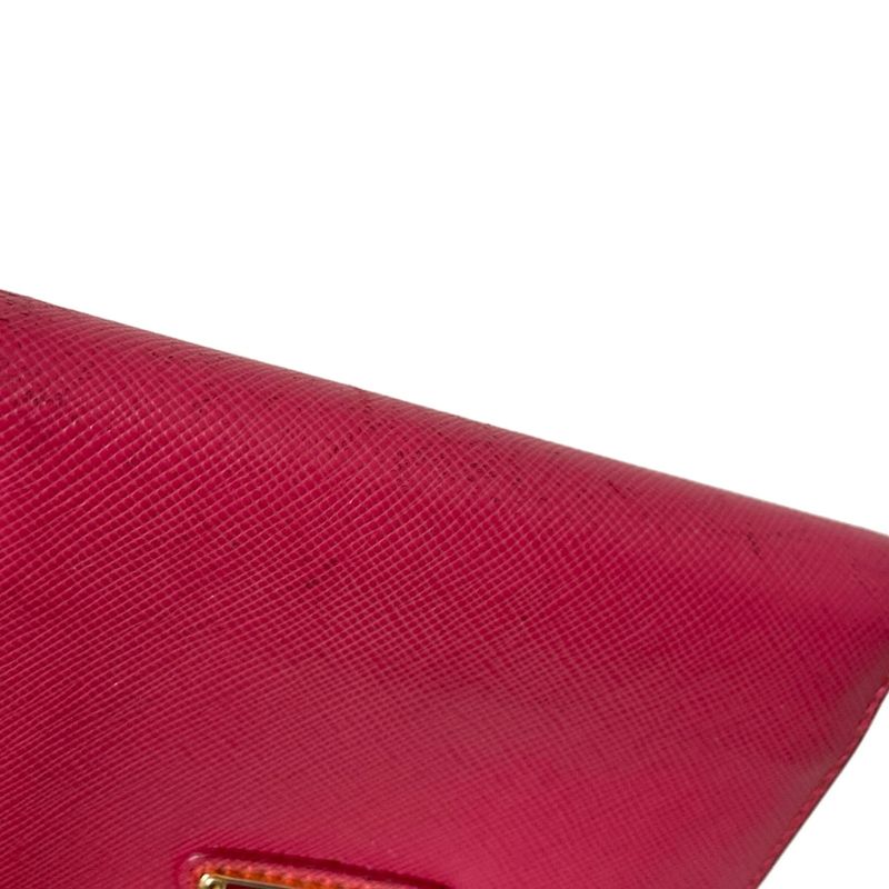 Prada Trifold Wallet - 1m0176 Pink Leather