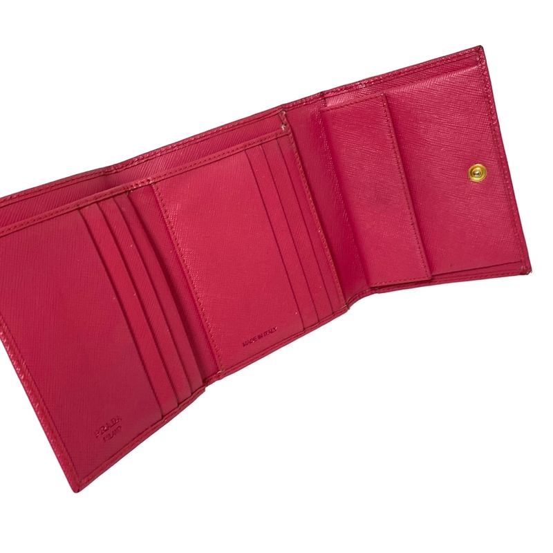 Prada Trifold Wallet - 1m0176 Pink Leather