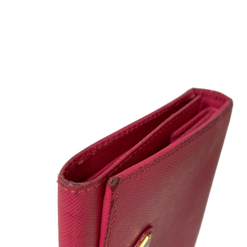 Prada Trifold Wallet - 1m0176 Pink Leather