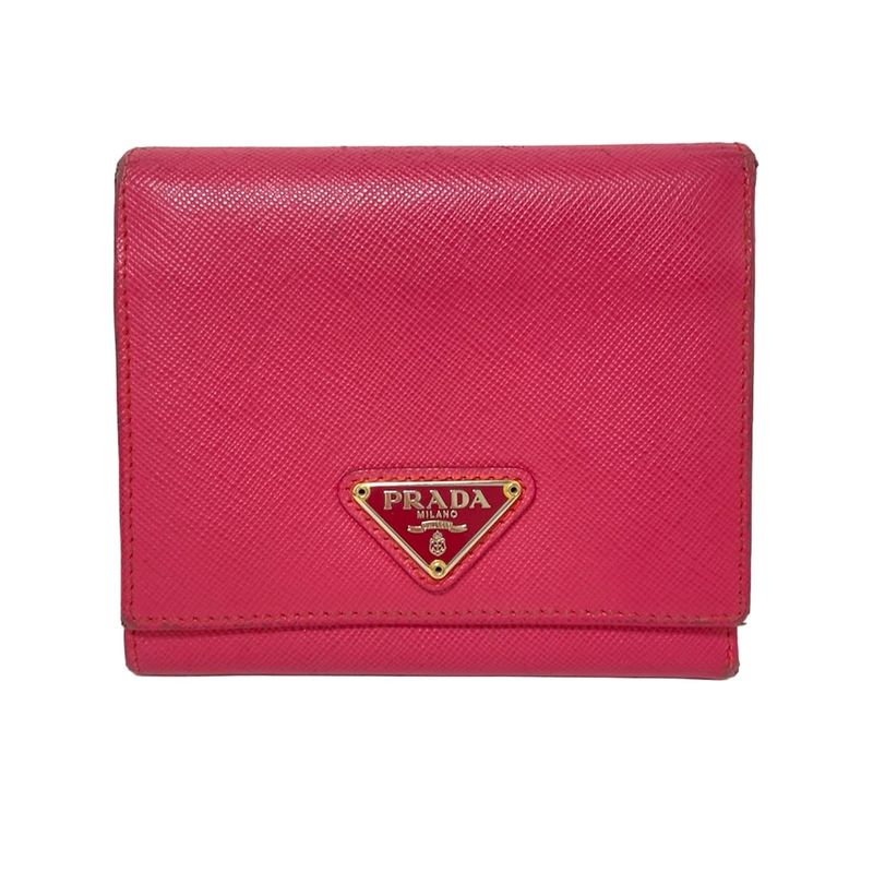 Prada Trifold Wallet - 1m0176 Pink Leather