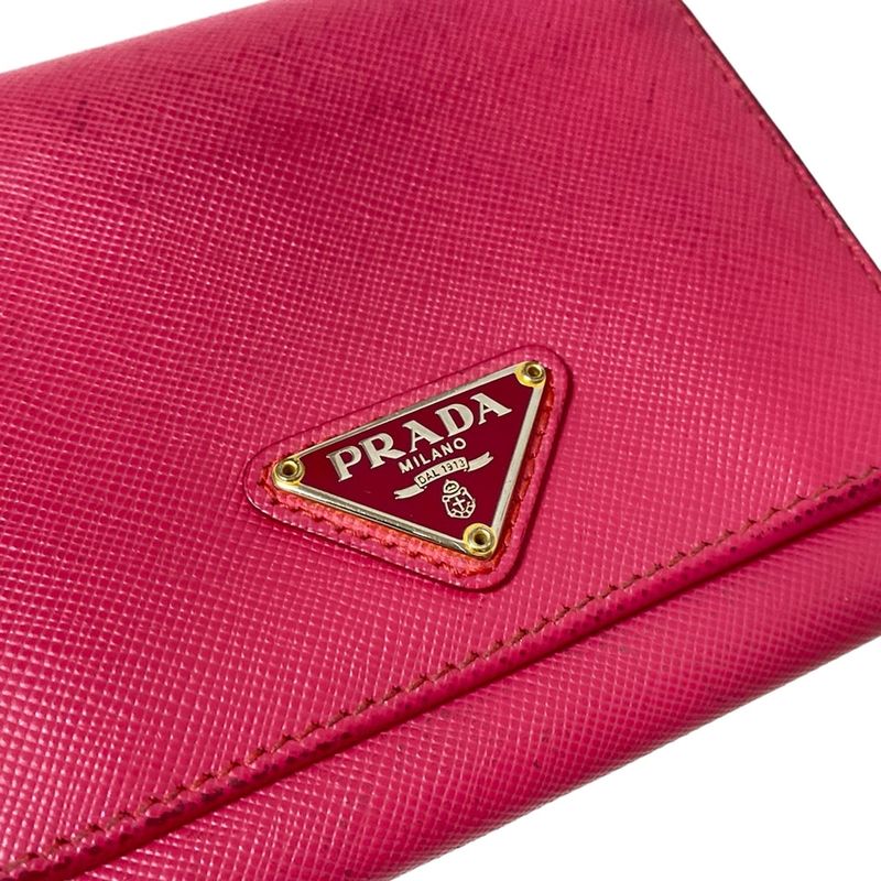 Prada Trifold Wallet - 1m0176 Pink Leather