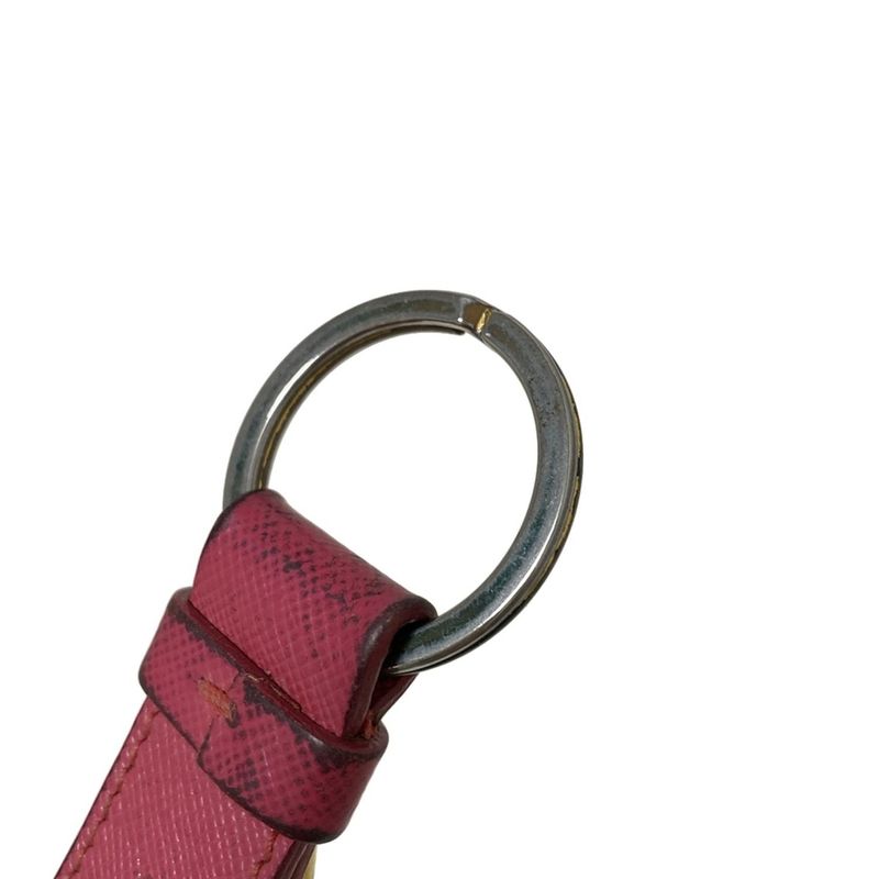 Prada Key Holder (charm ) - Pink X Silver X Gold Leather