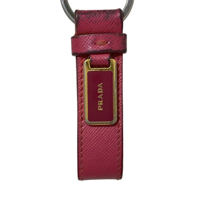 Prada Key Holder (charm ) - Pink X Silver X Gold Leather