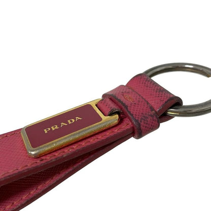 Prada Key Holder (charm ) - Pink X Silver X Gold Leather