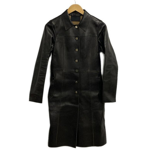 Prada Coat Size 40 M Women - Black Long Sleeves Leather Winter