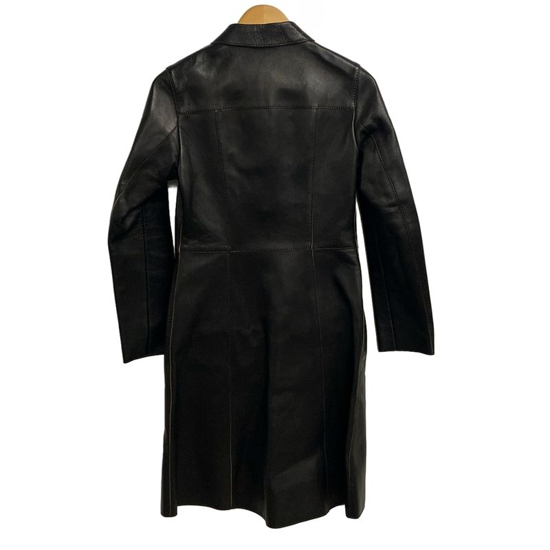 Prada Coat Size 40 M Women - Black Long Sleeves Leather Winter