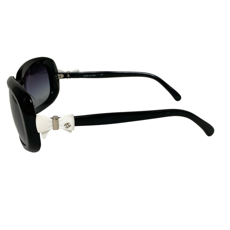 Chanel Sunglasses - 5170-a Black And White Ribbon Silver Hardware