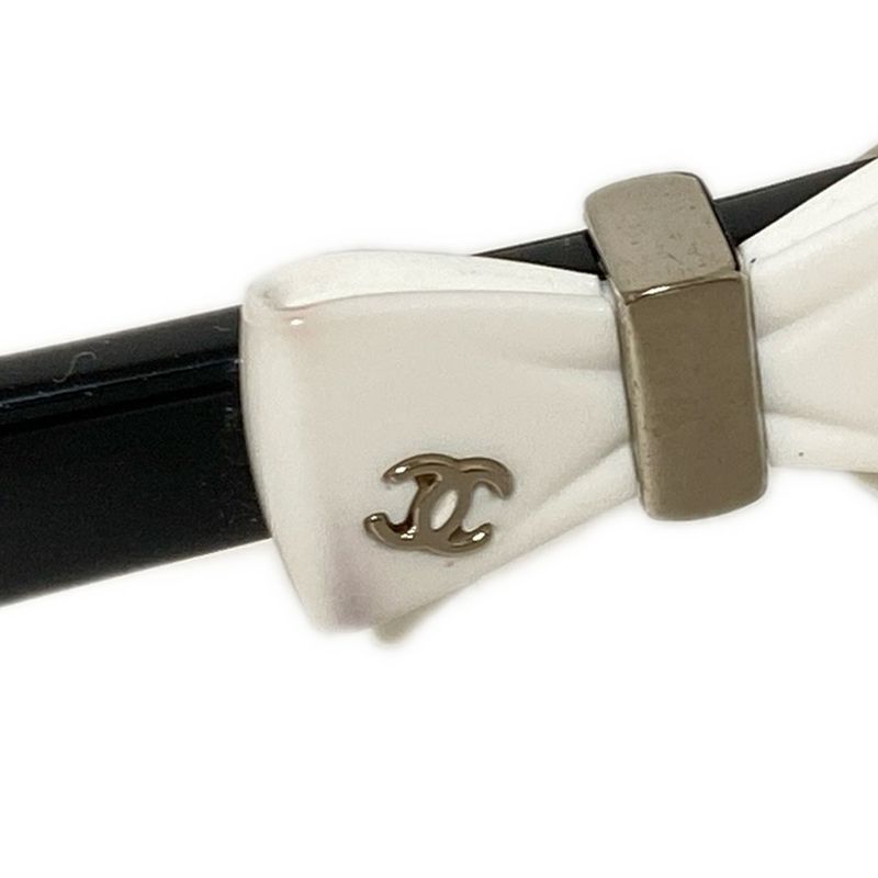 Chanel Sunglasses - 5170-a Black And White Ribbon Silver Hardware