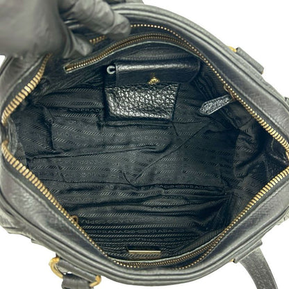 Prada Triangle Logo Hardware Tessuto Nylon Leather Tote Bag