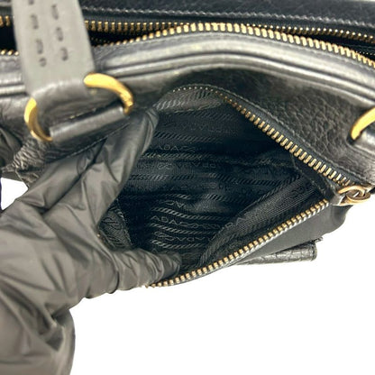 Prada Triangle Logo Hardware Tessuto Nylon Leather Tote Bag