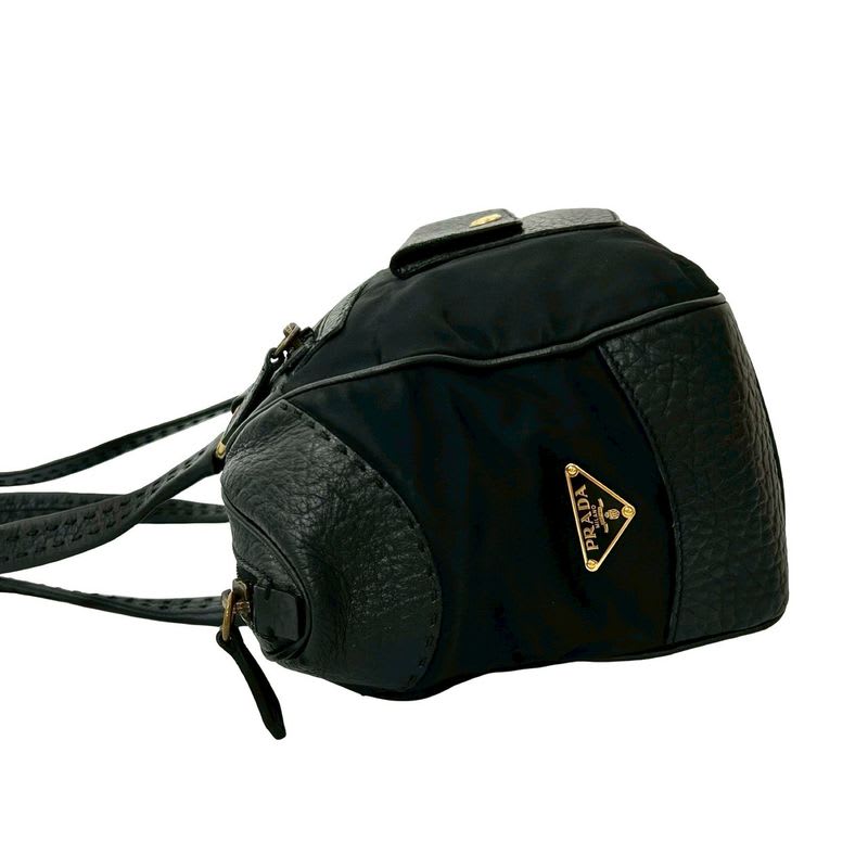 Prada Triangle Logo Hardware Tessuto Nylon Leather Tote Bag