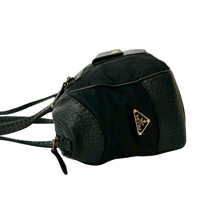 Prada Triangle Logo Hardware Tessuto Nylon Leather Tote Bag