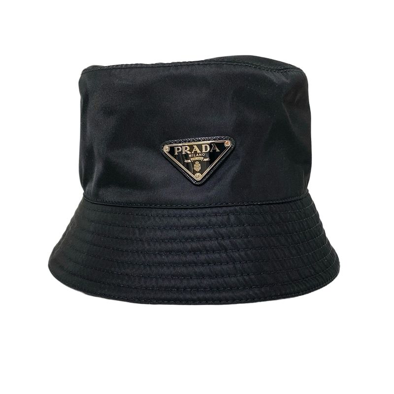 Prada Hat M Re-nylon Bucket Hat 1hc137 Black Triangle Logo