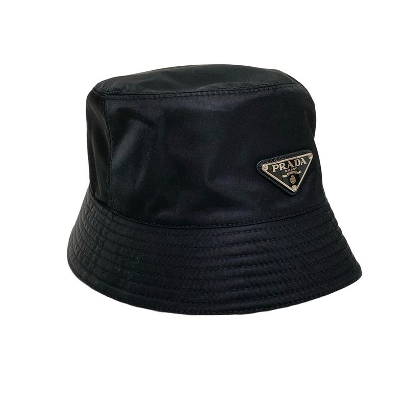 Prada Hat M Re-nylon Bucket Hat 1hc137 Black Triangle Logo