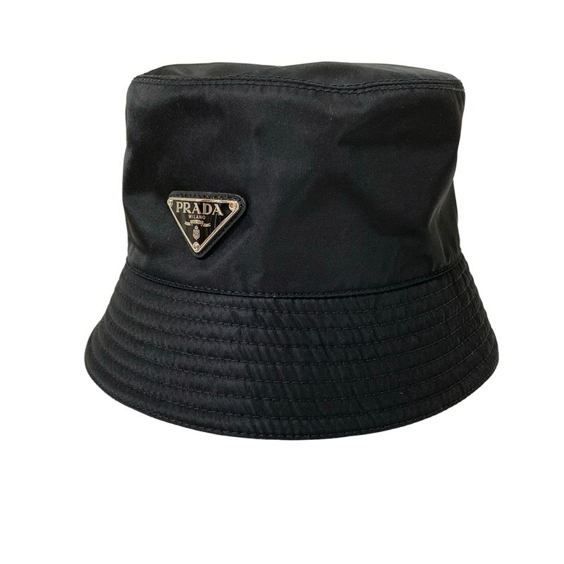 Prada Hat M Re-nylon Bucket Hat 1hc137 Black Triangle Logo